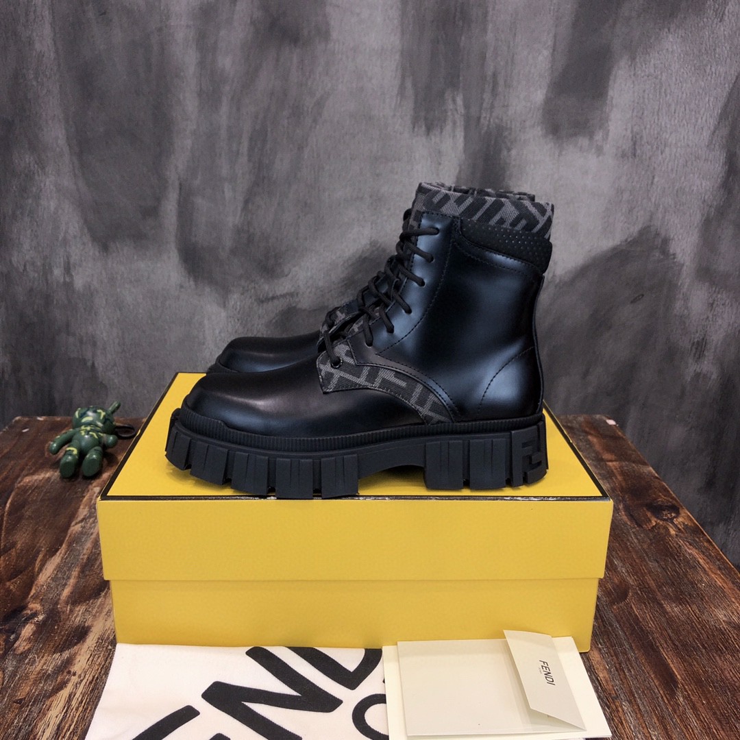 Fendi Force High Tops Boots Black For Men 7U1458ADMKF1DV5
