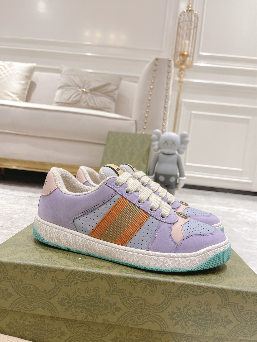 Gucci Women’s Gucci Lovelight Screener Sneaker Lilac For Women ‎708295 0YIA0 5380
