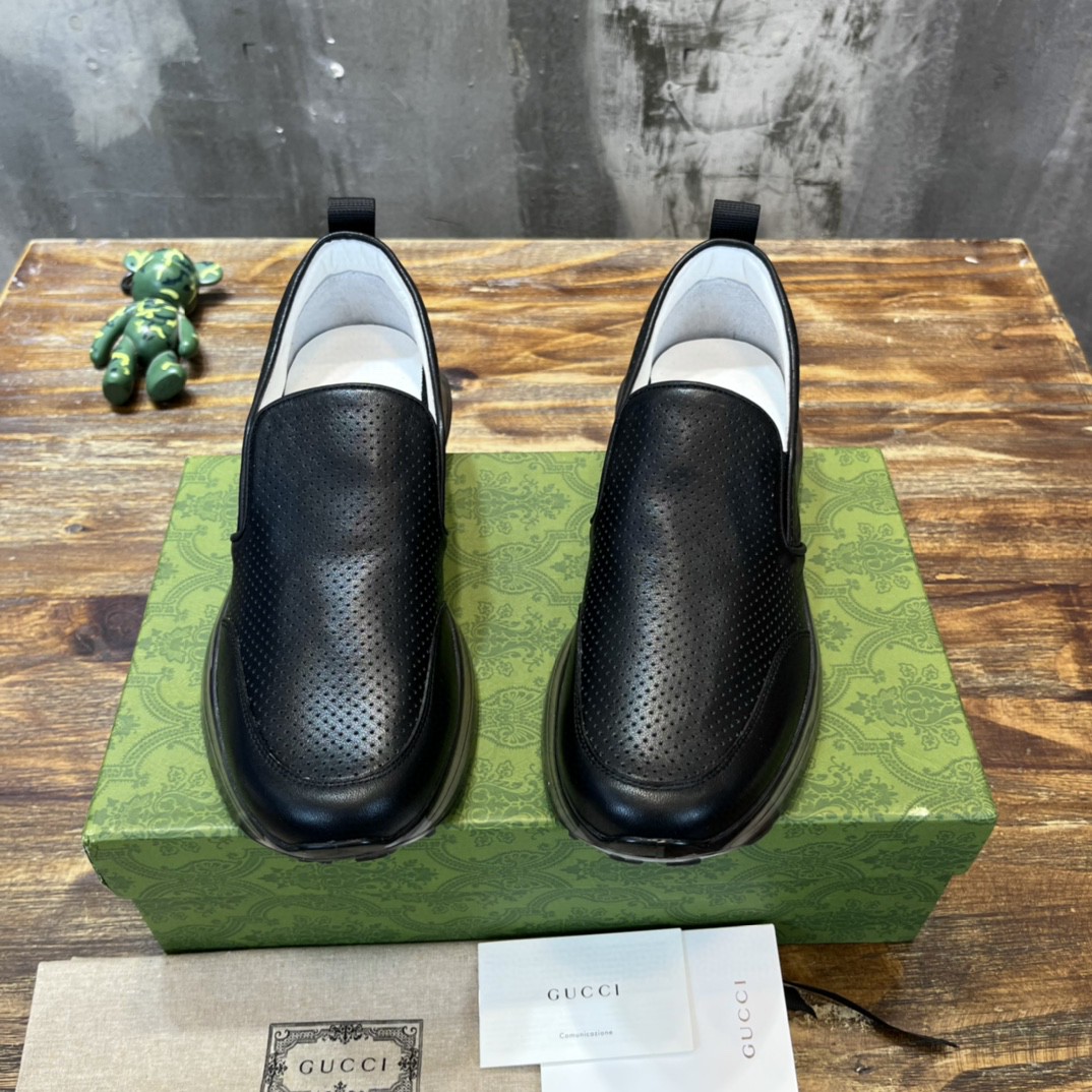 Gucci Men’s Perforated Slip On Sneaker Black For Men 407364