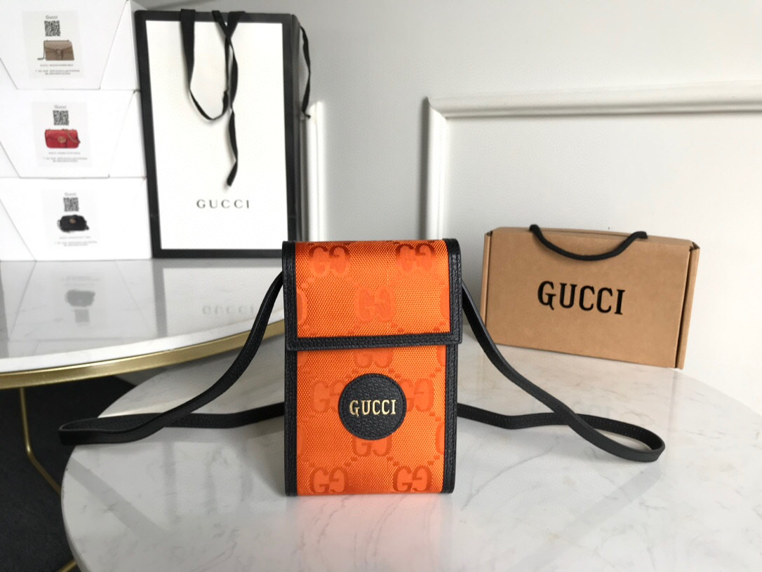 Gucci Off The Grid Mini Bag Orange Gucci Made From ECONYL® For Men 7in/18cm GG