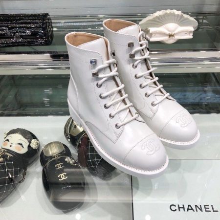Chanel Ankle Boots Calfskin Leather Fall/Winter Collection White
