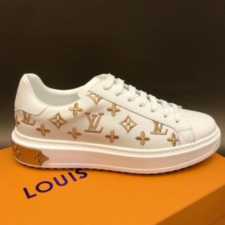 Louis Vuitton Time Out Sneakers White/Gold For Women LV