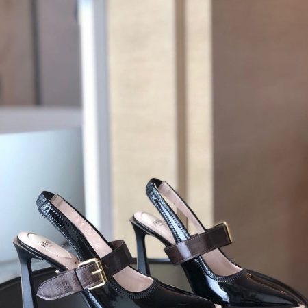 Fendi FFrame Slingback Pumps 95mm Spring/Summer Collection Black