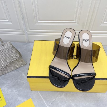 Fendi First Black Transparent High-Heeled Sandals For Women