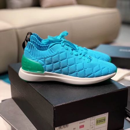 Chanel Sock Knit Sneakers Calfskin Leather Spring/Summer 2020 Act 2 Collection, Turquoise/White