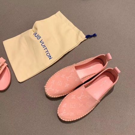 Louis Vuitton Starboard Flat Espadrille Monogram Denim Pink For Women LV 1A9PVL