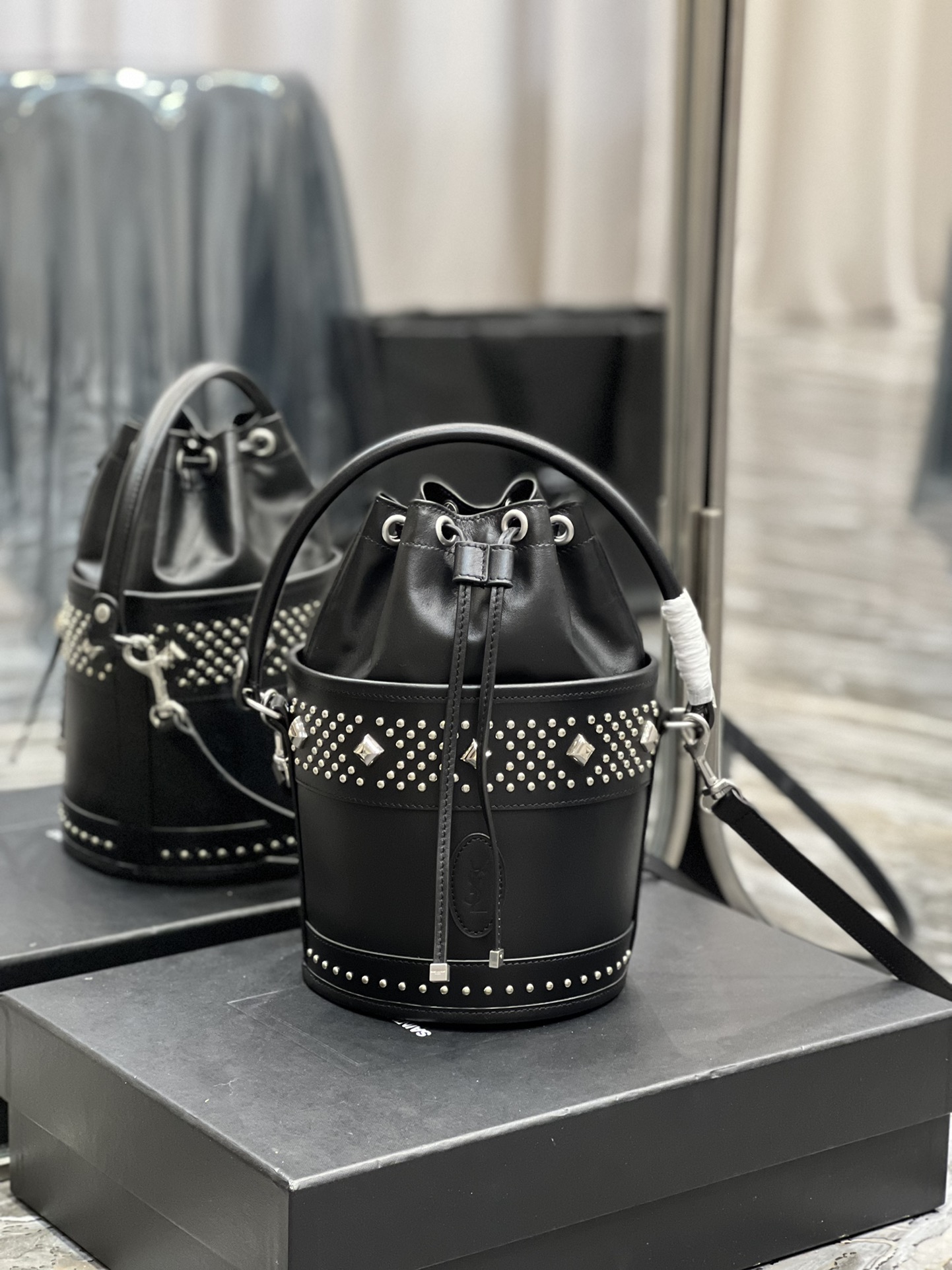 Yves Saint Laurent Bahia Small Bucket Bag Black For Women 10.2in/25cm YSL 685628AAAEF1077