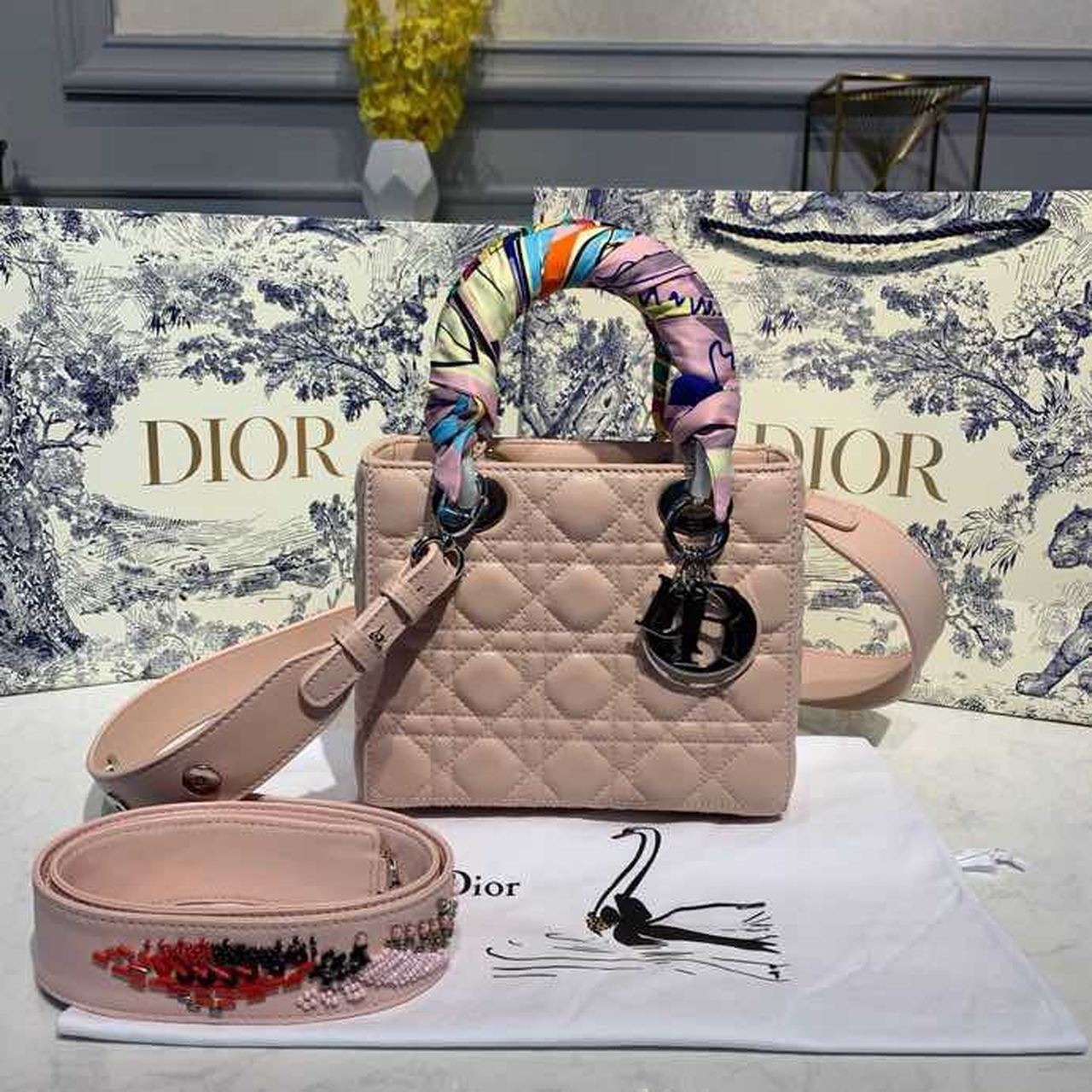 Christian Dior Small Lady Dior My ABCDior Bag Pink For Women, Women’s Handbags 8in/20cm CD M0538OCAL