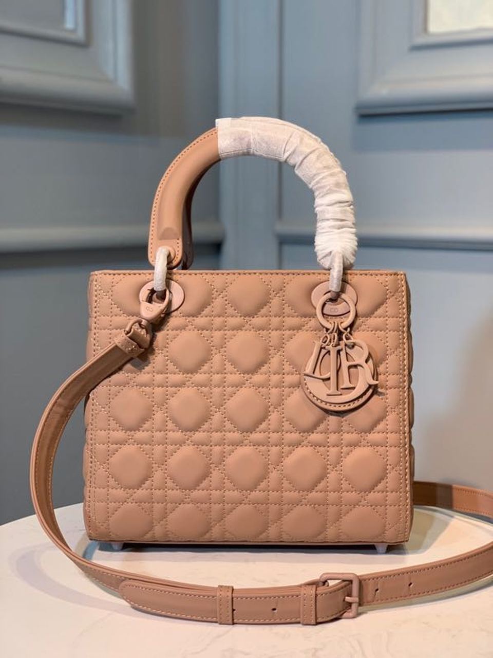 Christian Dior Medium Ultramatte Lady Dior Bag Blush For Women, Women’s Handbags 9in/24cm CD M0565ILOI_M50P