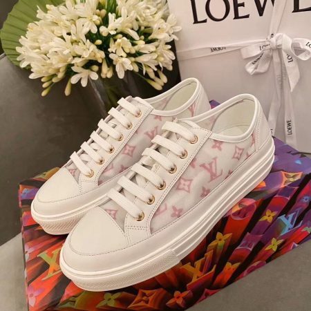 Louis Vuitton Stellar Sneaker Technical Fabric Pink/White For Women LV