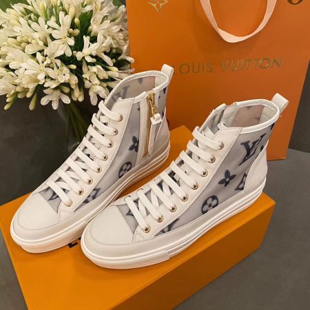 Louis Vuitton Stellar Sneaker Boot Patent Monogram Canvas Blue/White For Women LV