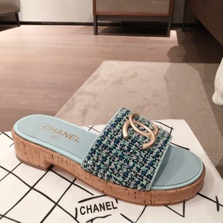Chanel Mules Light Blue For Women, Women’s Shoes