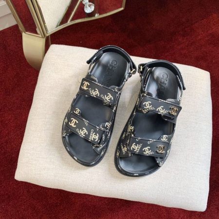 Chanel Sandals Black/Gold For Women, Women’s Shoes G31848