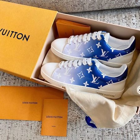 Louis Vuitton Time Out Sneaker Patent Monogram Canvas Blue For Women LV