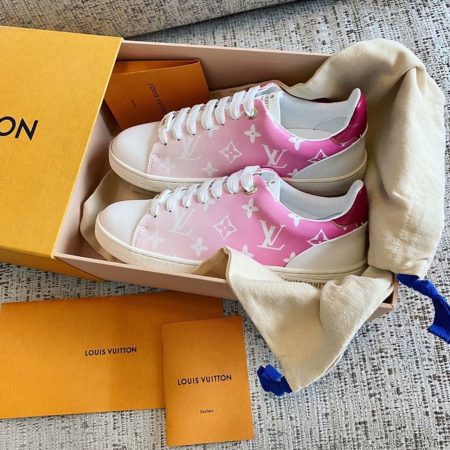 Louis Vuitton Time Out Sneaker Patent Monogram Canvas Pink For Women LV