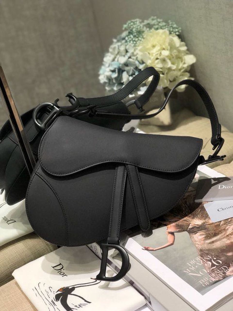 Christian Dior Saddle Bag Black For Women 10in/26cm CD M0446SLLO_M989