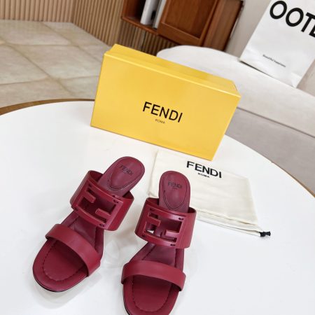 Fendi Baguette Dark Pink Heels For Women 