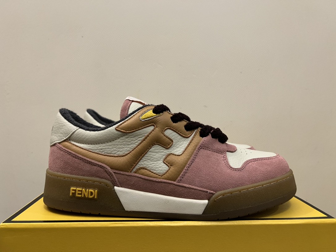 Fendi Match Low Tops Sneakers Pink For Men 7E1493