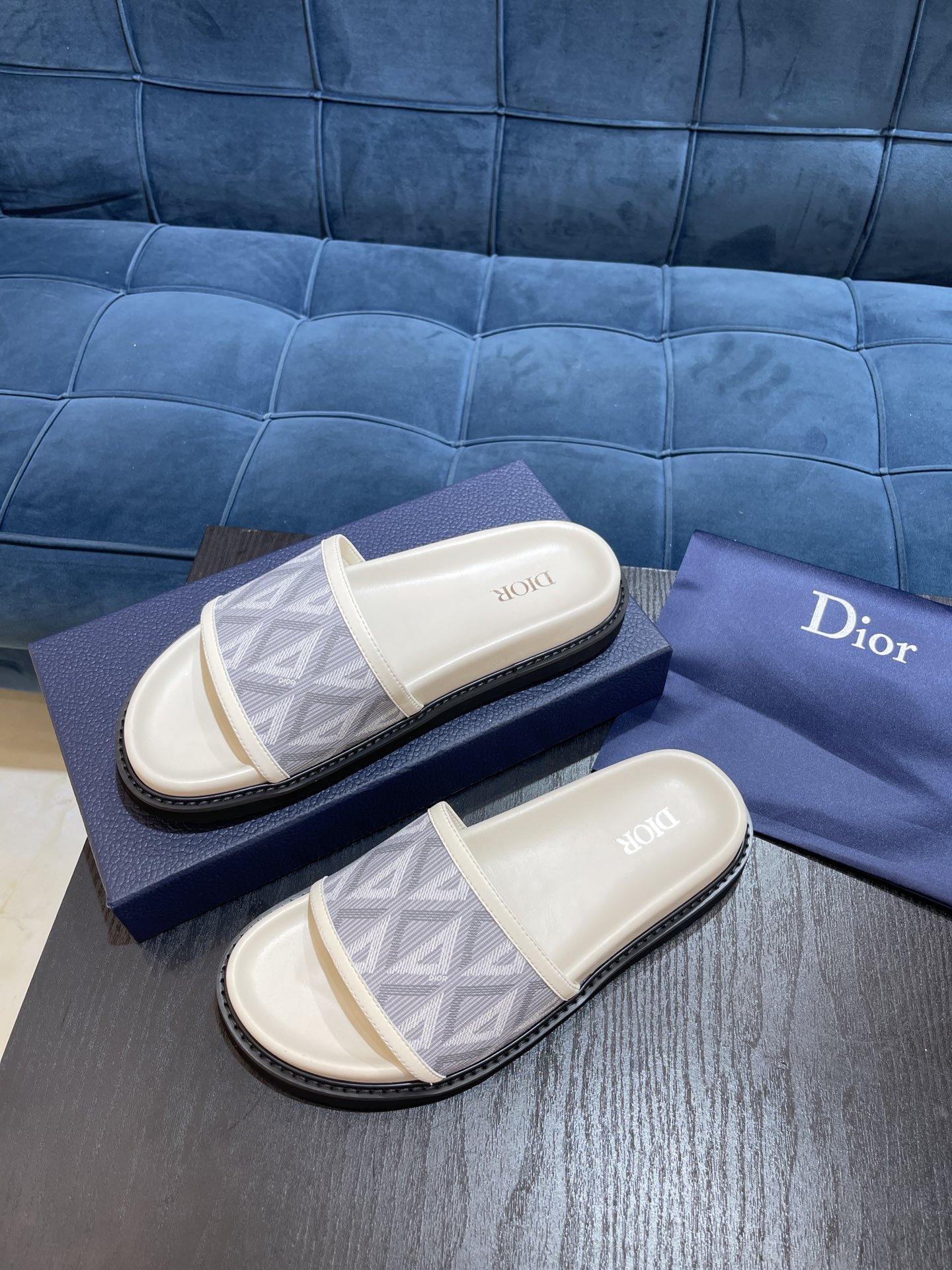 Christian Dior Aqua Sandal White For Men CD