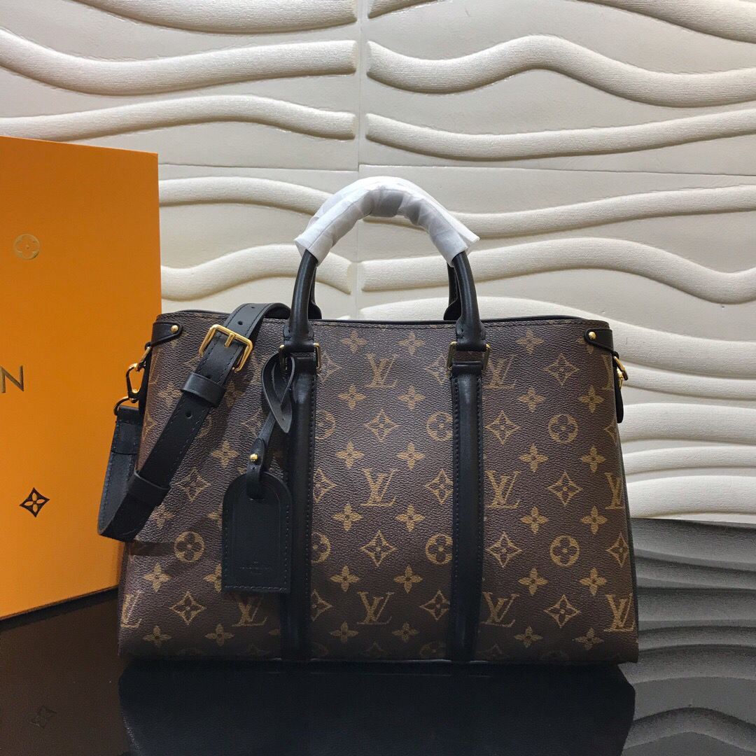 Louis Vuitton Soufflot MM Monogram Canvas Black For Women, Women’s Handbag, Shoulder And Crossbody Bags 14.2in/36cm LV M44817