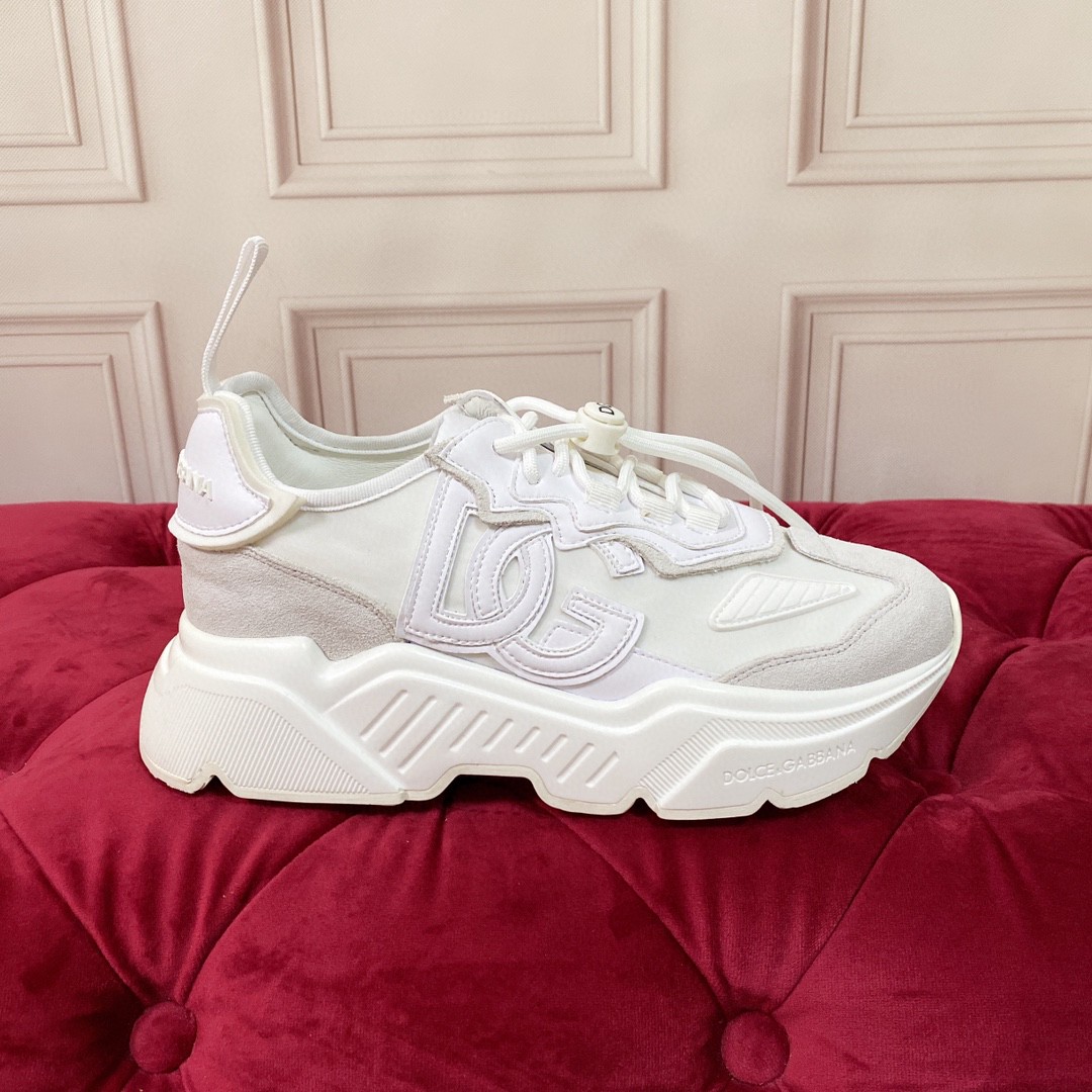 Dolce & Gabbana Mixed-Materials Daymaster Sneakers White For Men DG Shoes CS1941AQ35480001