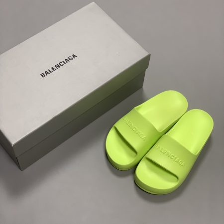 Balenciaga Pool Slide Sandal Green Neon For Women