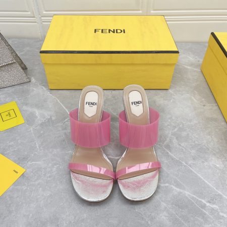Fendi First Pink Transparent High-Heeled Sandals For Women