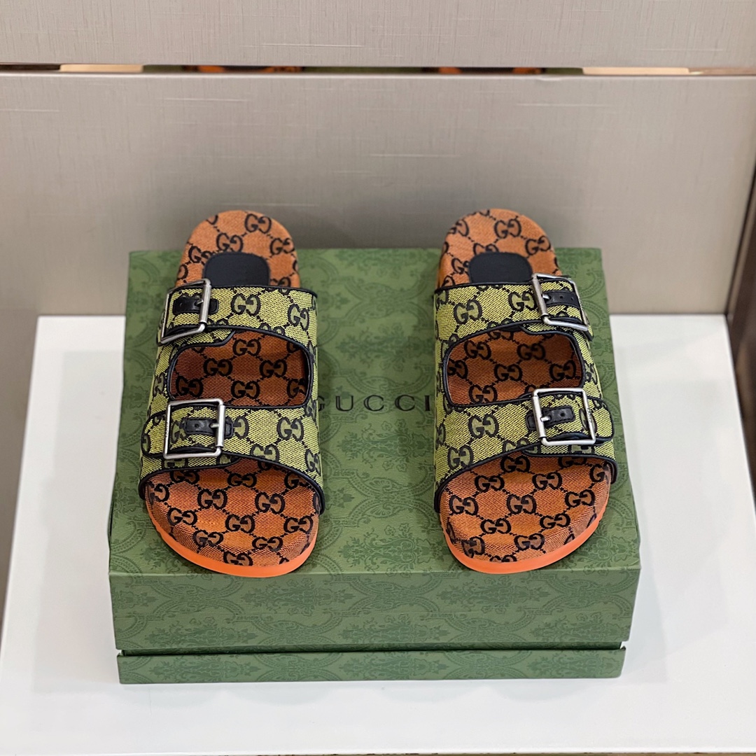 Gucci Women’s Slide Sandal With Straps Beige For Women GG