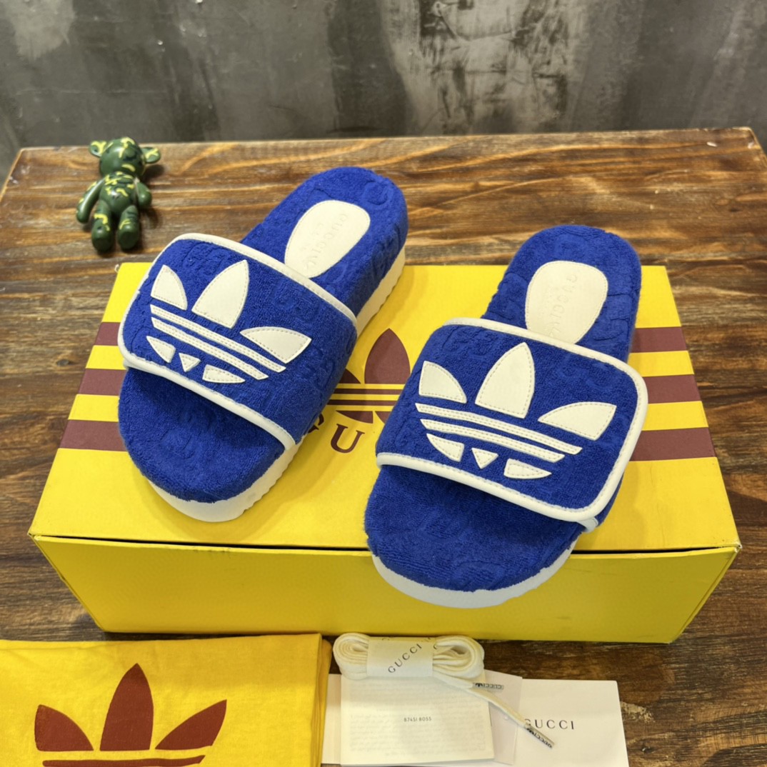 Gucci x Adidas Men’s Sandal With Platform And Gucci Blue For Men 702412 UU010 4160