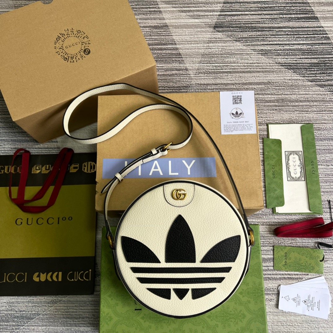 Gucci x Adidas Ophidia Shoulder Bag White For Women, Women’s Bags 8.6in/22cm Gucci 702626 DJ24T 8847