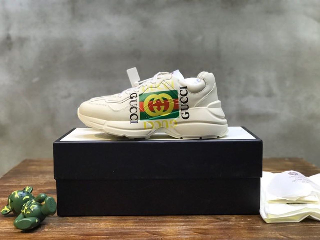 Gucci Rhyton Dad Sneakers Calfskin Leather Spring/Summer Collection Off White