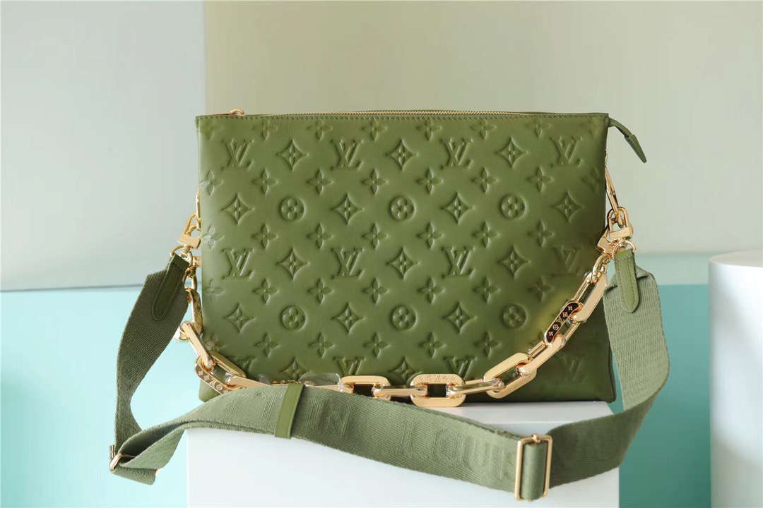 Louis Vuitton Coussin MM Monogram Khaki For Women, Women’s Handbags, Shoulder And Crossbody Bags 13.4in/34cm LV M20568