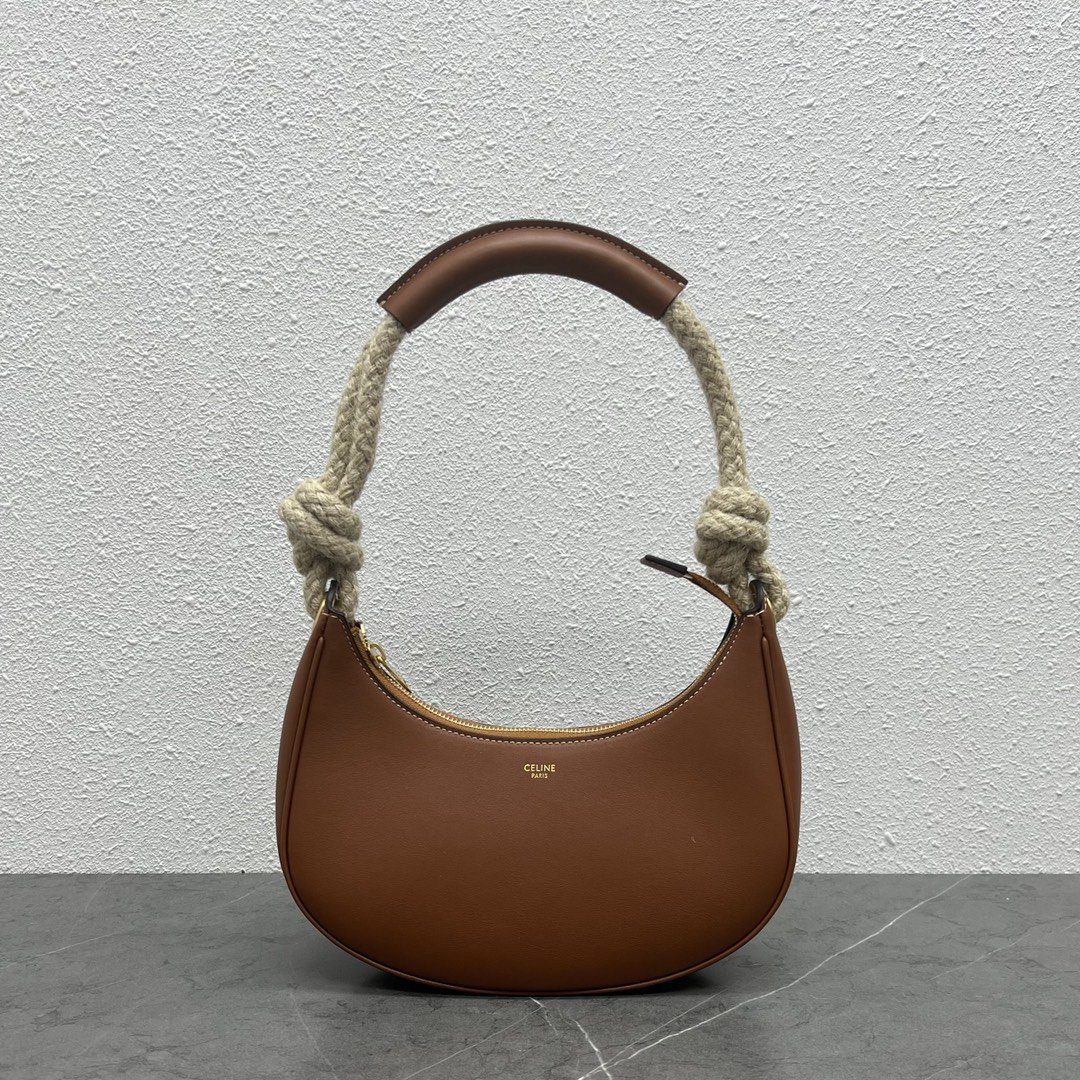 Celine Mirror Hobo Bag Brown For Women 9.6in/24.5cm 