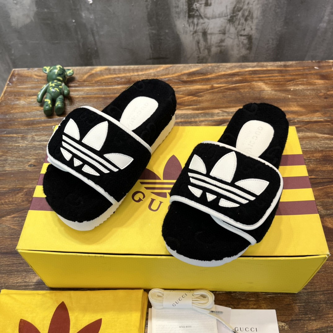 Gucci x Adidas Men’s Sandal With Platform And Gucci Black For Men 702412