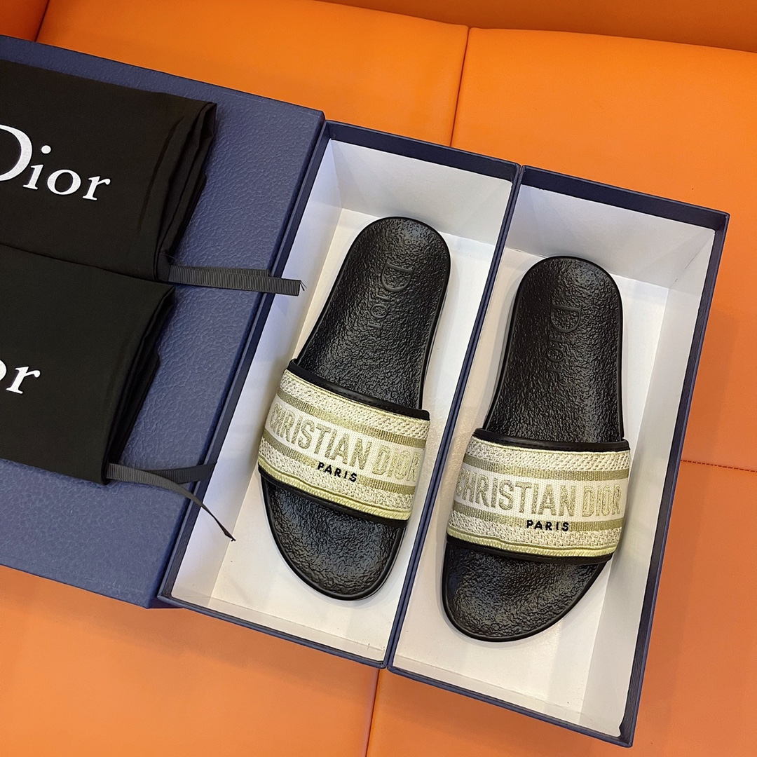 Christian Dior Aqua Sandal Black/Cream For Men CD