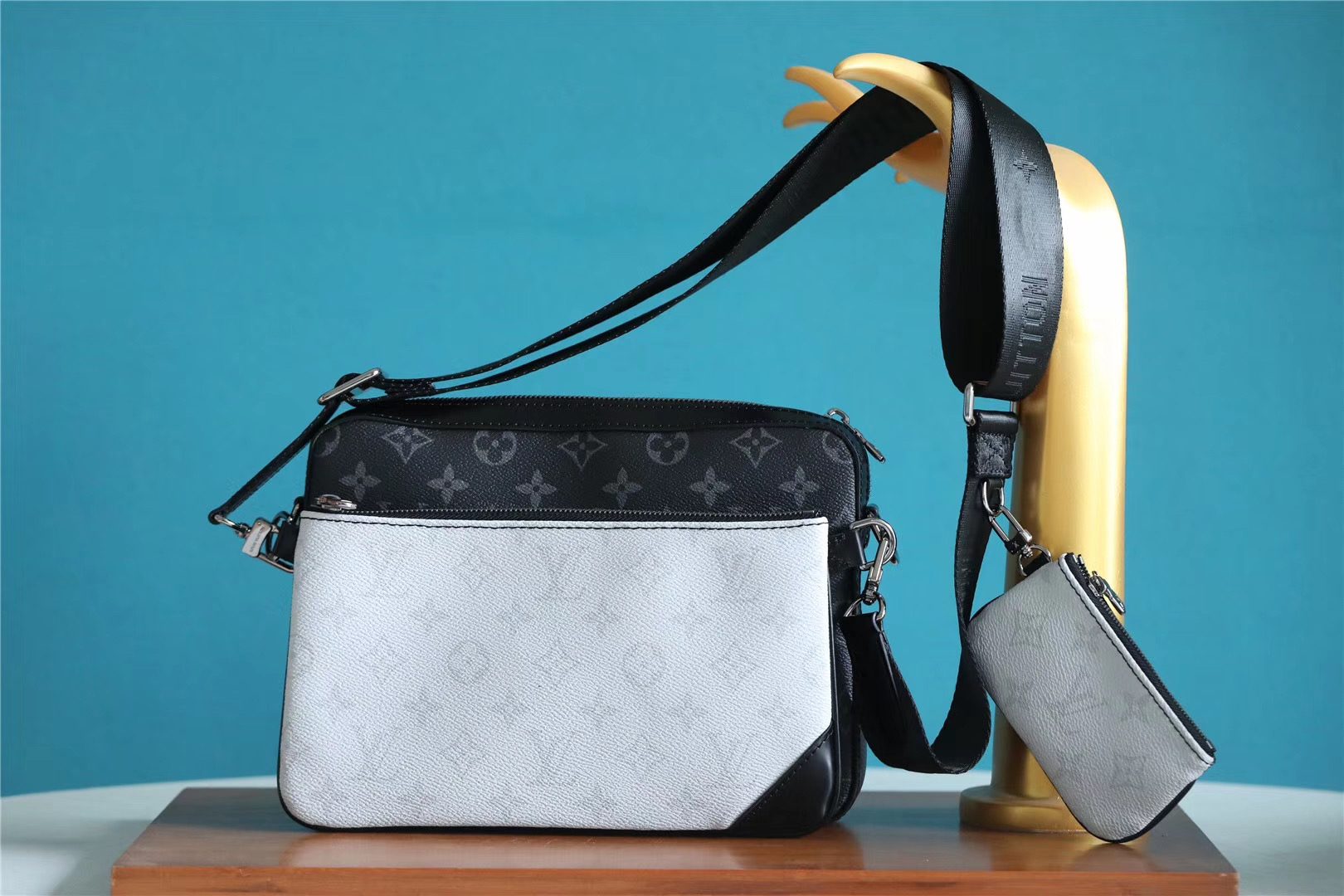 Louis Vuitton Trio Messenger Monogram Eclipse and Monogram Canvas For Men, Men’s Bags, Shoulder And Crossbody Bags 9.5in/25cm LV