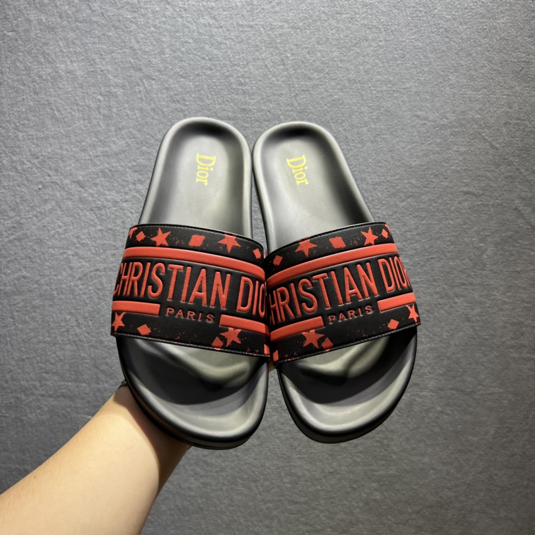 Christian Dior Dway Slide Black/Red For Men CD