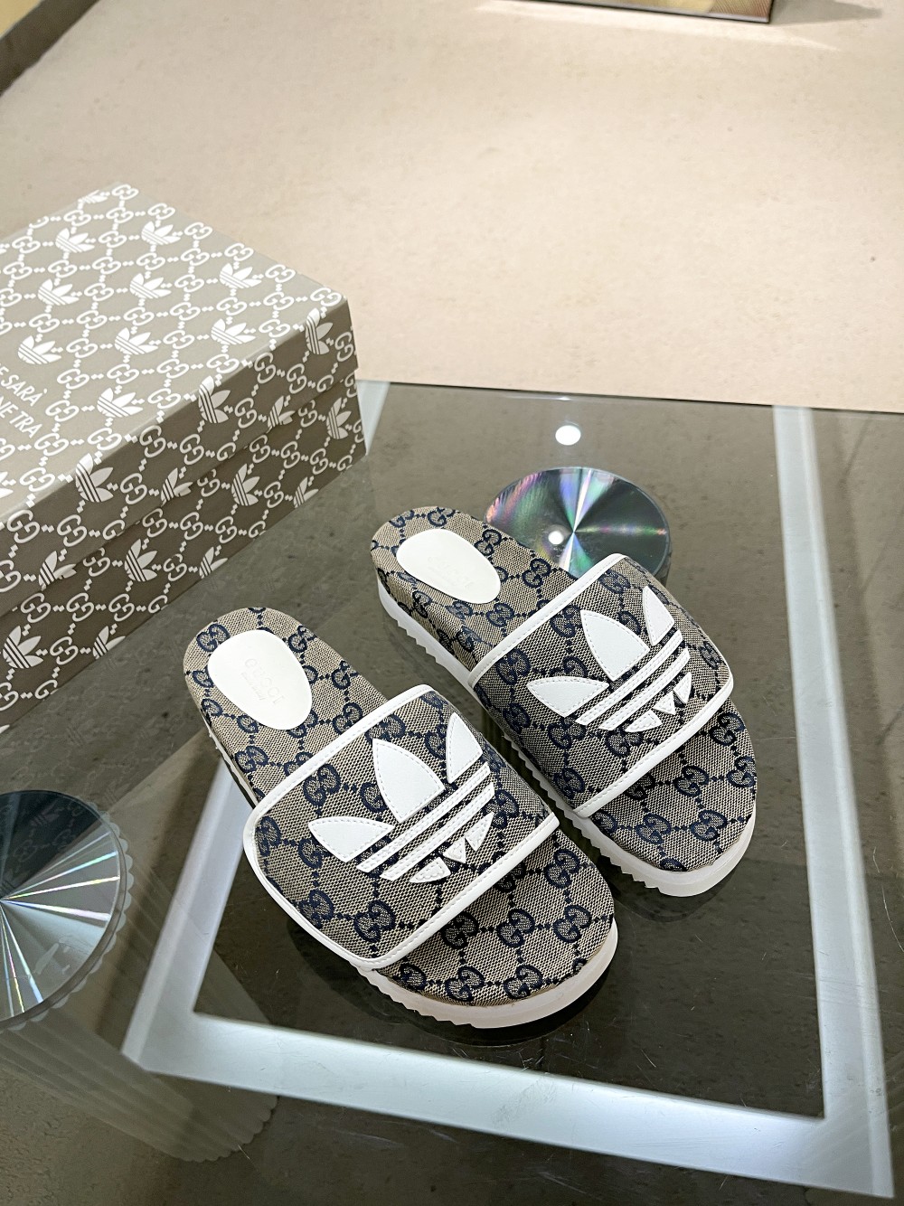 Gucci x Adidas Women’s Gucci Platform Sandal Grey For Women GG