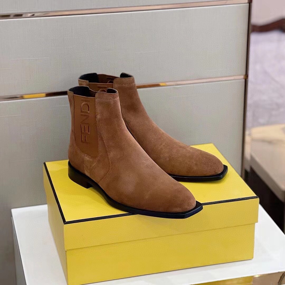 Fendi Force Ankle Boots Brown For Men