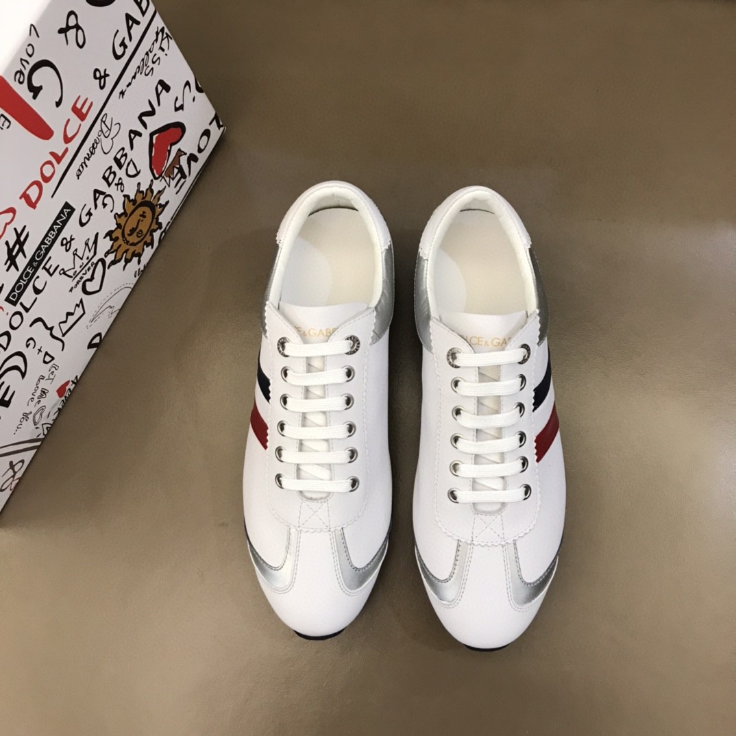 Dolce & Gabbana Sneakers In Nappa White For Men DG Shoes
