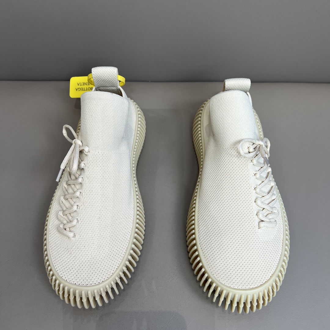 Bottega Veneta Men’s Tech Knit Lace-up Sneakers Beige For Men 690112V1T102624