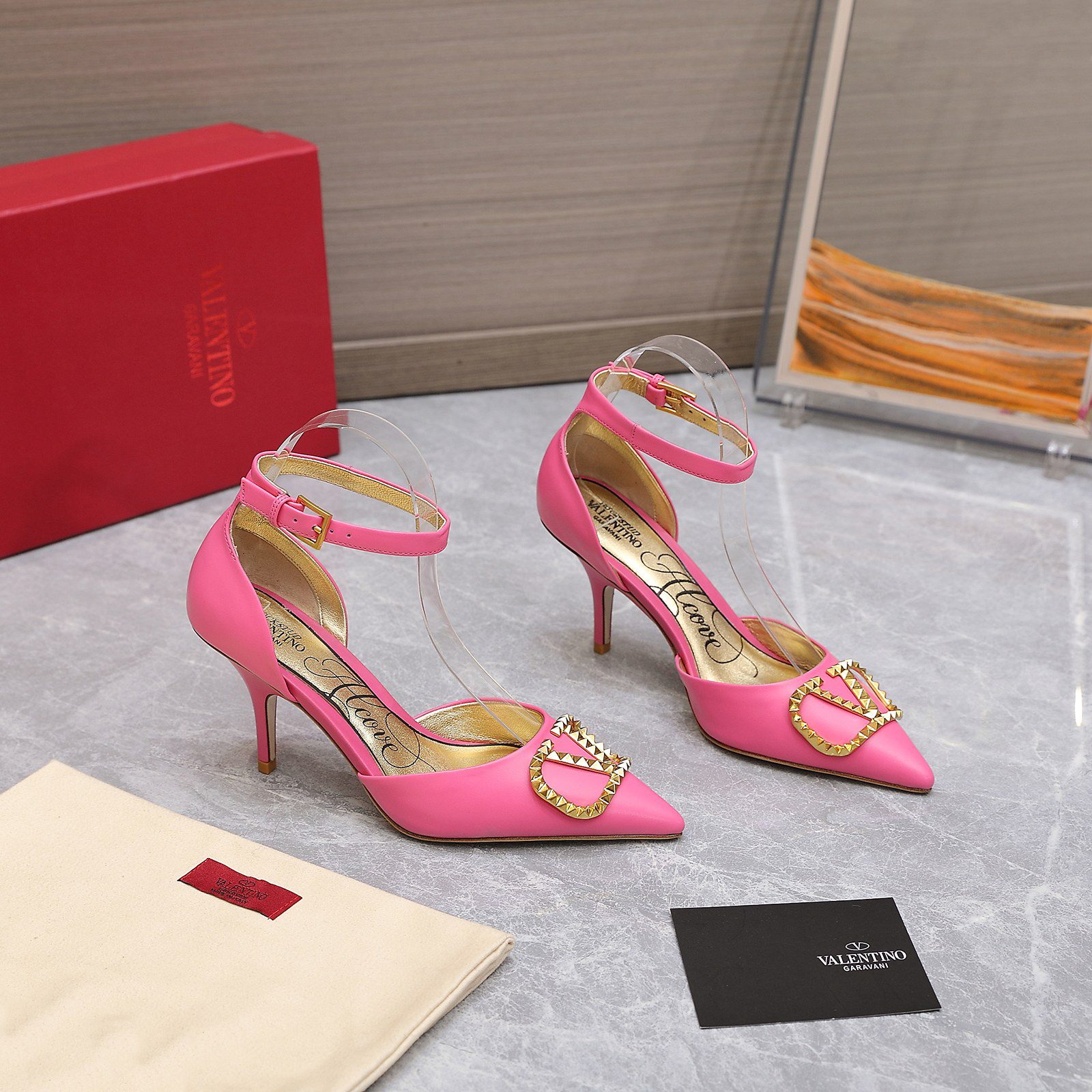 Valentino Garavani Rockstud Alcove Pumps Pink For Women
