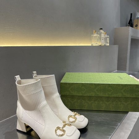 Gucci Women’s Horsebit Boot White For Women GG