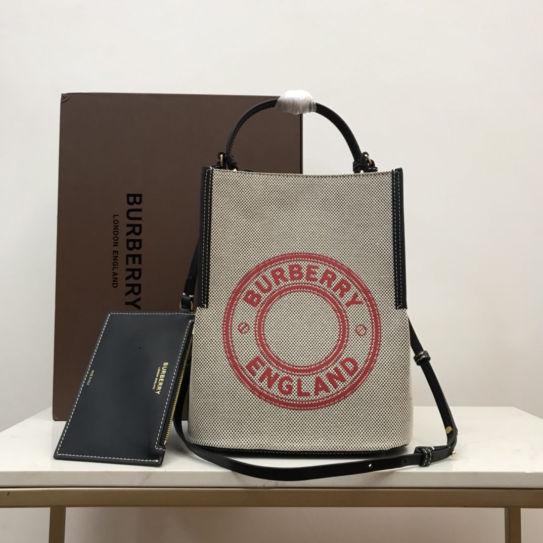 Burberry Peggy Small Canvas Bag Gray For Women, Women’s Bags 9.8in/25cm