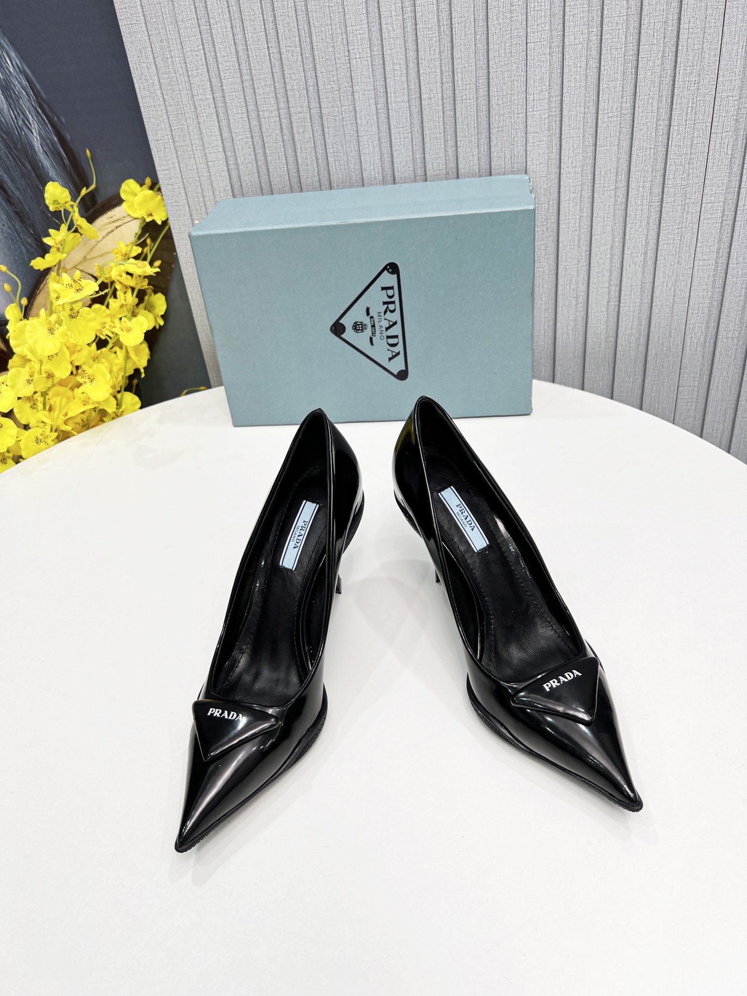 Prada Brushed Slingback Pumps Black For Women Prada