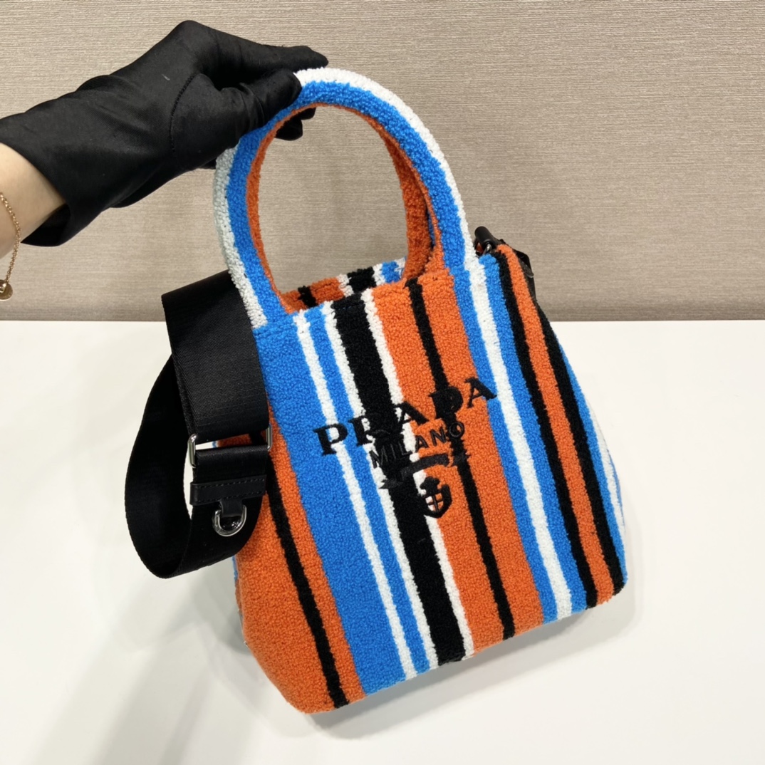 Prada Embroidered Handbag Orange For Women, Women’s Bags 8.6in/22cm 1BA343_2FJ7_F0049_V_NOO