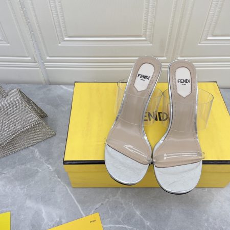 Fendi First White Transparent High-Heeled Sandals For Women