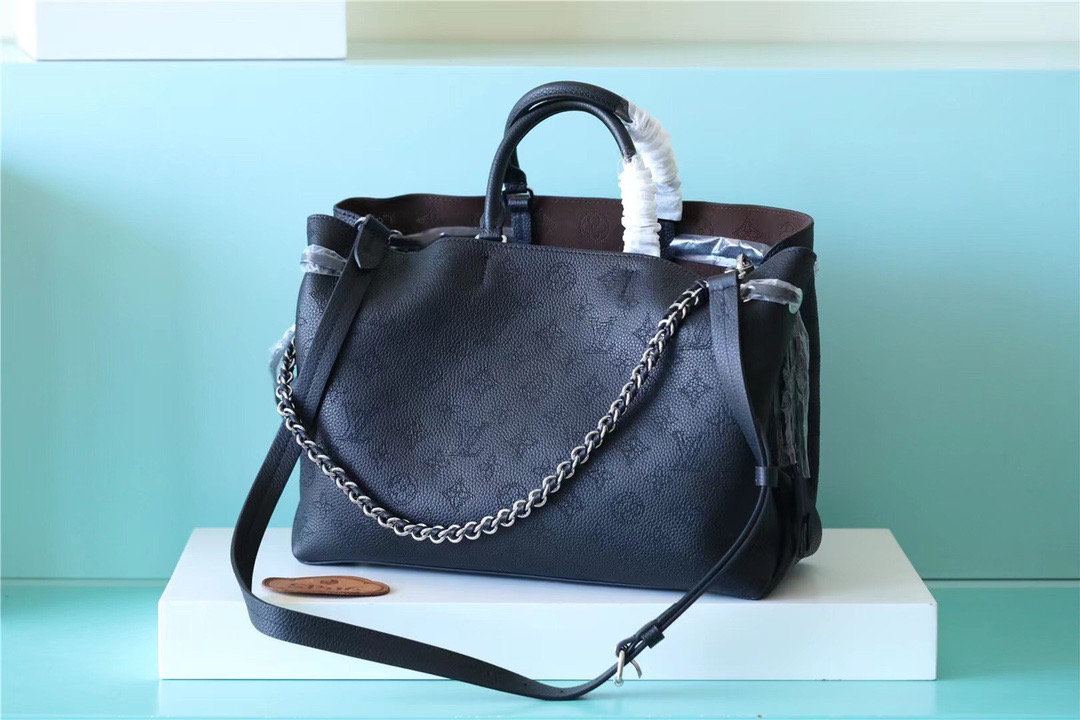 Louis Vuitton Bella Tote Mahina Black For Women, Women’s Handbags, Shoulder And Crossbody Bags 12.6in/32cm LV M59200