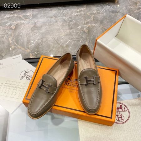 Hermes Loafer Etoupe For Women, Women’s Shoes