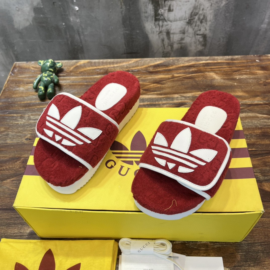 Gucci x Adidas Men’s Sandal With Platform And Gucci Red For Men 702412 UU010 6560